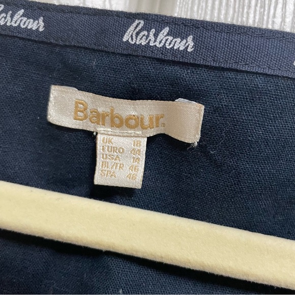 Barbour Navy leilani linen blend square neck puff sleeve Jumpsuit 14 - Picture 8 of 15